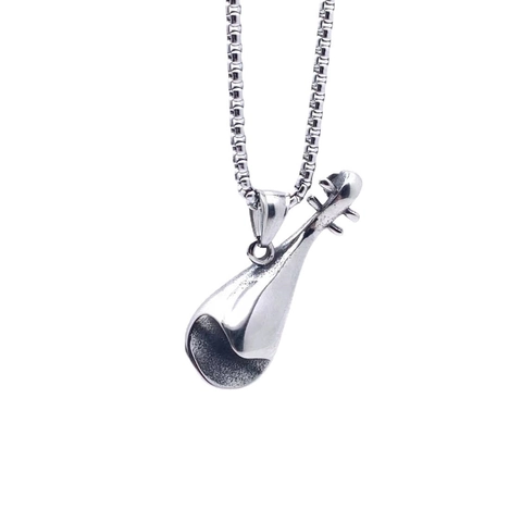 Collana con Ciondolo Apribottiglie Pipa in Acciaio al Titanio Vintage Con Dettaglio Rosa Gioielli Stile Hip Hop Punk Per Uomo Donna