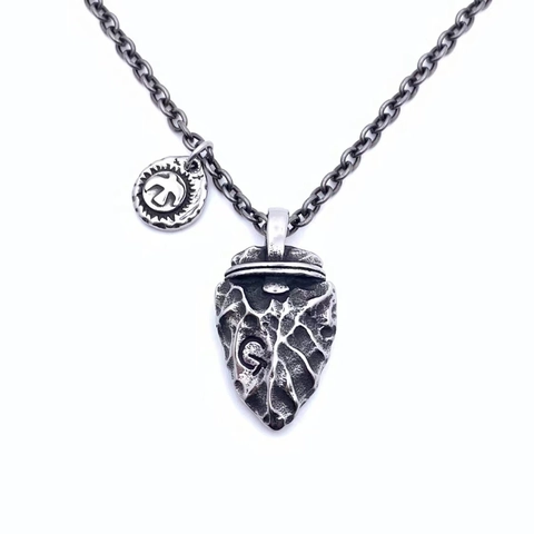 Vintage Indian Arrowhead Pendant Necklace Titanium Steel Eagle Coin Distressed Hip Hop Jewelry Accessory For Men