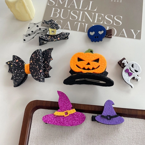 Κλιπ Μαλλιών Halloween Κολοκύθα Φάντασμα Νυχτερίδα για Παιδιά Κορίτσια Κινουμένων Σχεδίων Φιόγκος Αράχνη Αξεσουάρ Κοστουμιών Πάρτι