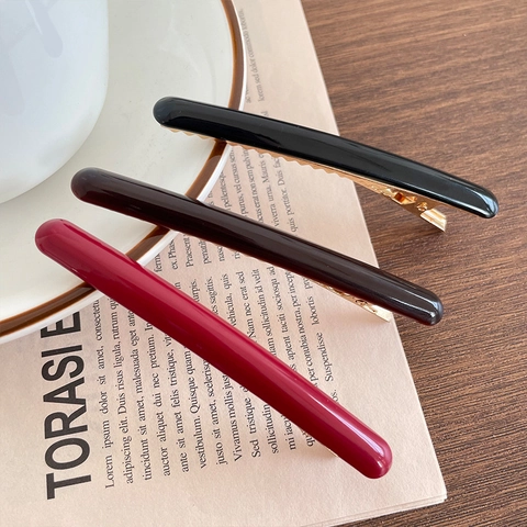 Haarspange Aus Acetat Minimalistisch Goldene Metallbasis Barrette Damen Vintage Schildpatt-Muster Haarschmuck Tool