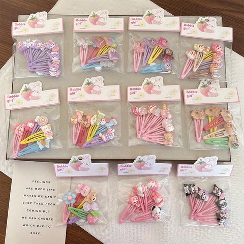Sweet Cartoon Plastic Resin Hair Clips For Girls Korean Style Candy Color Fruit Animal BB Clips Kids Hair Accessories