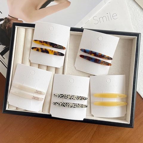 Französische Acetat Haarklammern Für Damen Elegant Leopardenmuster Marmor Design Seitenpony Barrettes Minimalistisch