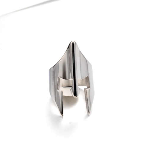 Spartan Warrior Helmet Ring Stainless Steel Retro Punk Hip Hop Helmet Band Ring For Men Women Fashion Jewelry Gift