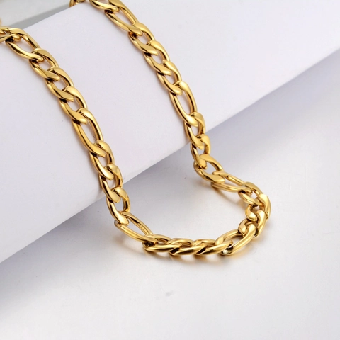 Collana a Catena Cubana in Acciaio al Titanio Hip Hop Unisex Gioielli Streetwear Stile Punk Oro Argento Figaro Choker