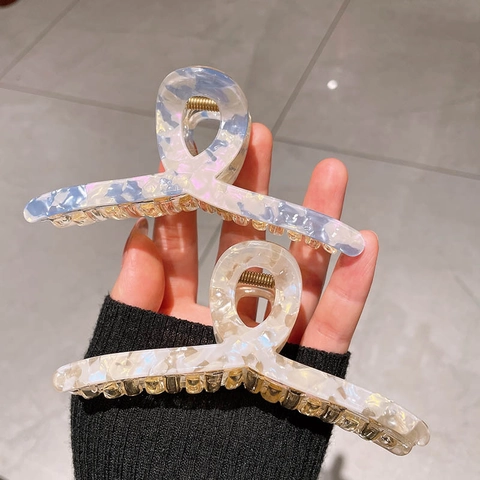 Pinza per Capelli in Acetato Motivo Marmoreo Geometrico Grande Fermaglio per Capelli per Donna Accessori Styling
