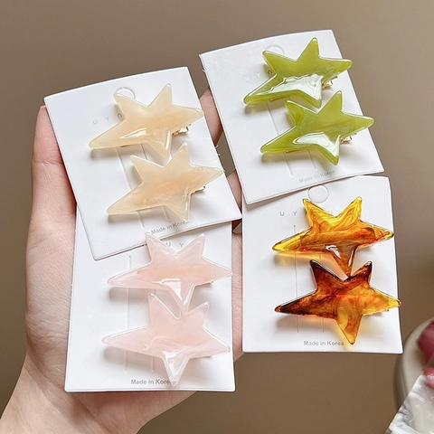 Acryl Stern Haarspangen Unregelmäßige Marmortextur Schnabelspangen Mode Kopfschmuck Accessoires Für Damen Mädchen