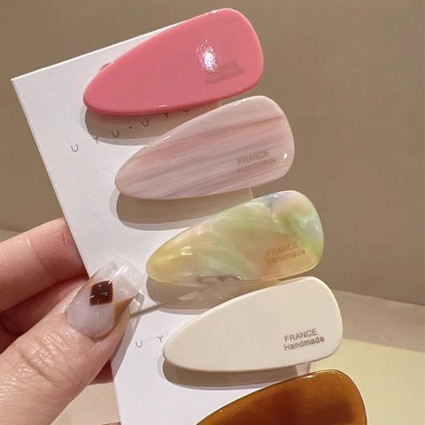 Damen Elegant Acetat Wassertropfen Haarspangen Koreanisch Handgefertigt Marmoriert Entenschnabel Clips Haarschmuck Für Frauen