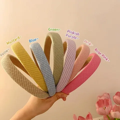 Cerchietto in Spugna Imbottito in Stile Francese Tessuto Intrecciato Fascia Larga Retro Accessori per Capelli Donna