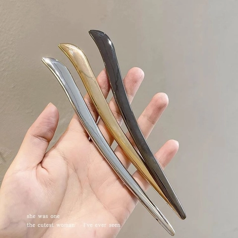 Palillo para el Cabello de Metal Minimalista Moderno para Mujer Forma de Onda Vintage Galvanizado Accesorio para Moño Joyería