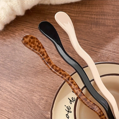 Minimalistische Acetaat Golf Haarstok Voor Dames Elegante Gebogen Opsteekkapsel Stylingstool Modern Chinees Vintage