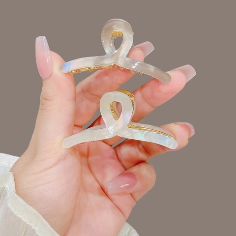 Pinza de Cangrejo Mini de Acetato Estilo Coreano Textura de Perla Holográfica Pinzas Pequeñas Elegante Accesorio para el Cabello