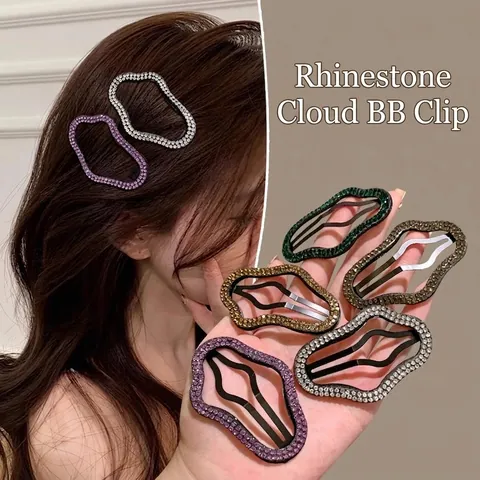Pinza para el Pelo Vintage de Aleación con Diamantes de Imitación Forma de Nube Onda para Mujer Elegantes Pasadores Accesorios de Pelo