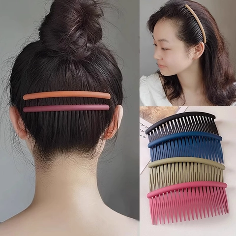 Pettine per Capelli Opaco in Stile Coreano per Donne Ragazze Semplice Pettine Curvo Geometrico Accessorio per Capelli per Fissare i Capelli