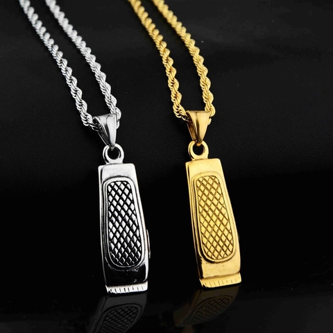 Collar con Colgante de Cortapelos de Peluquero Hip Hop para Hombre Mujer Acero de Titanio Cadena de Cuerda Joyería Retro