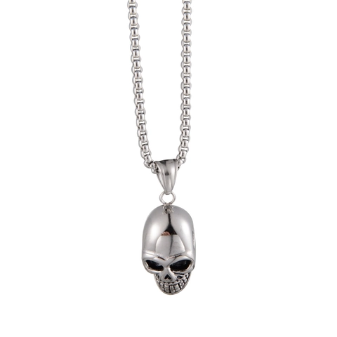 Hip Hop Roestvrij Staal Schedel Hanger Halsketting Voor Mannen Vrouwen Gotisch Punk Stijl Verguld Gepolijst Schedel Sieraden