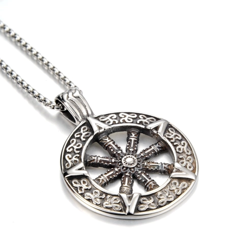 Collana con Ciondolo a Timone in Acciaio al Titanio Vintage per Uomo Donna Stile Industriale Hip Hop Catena
