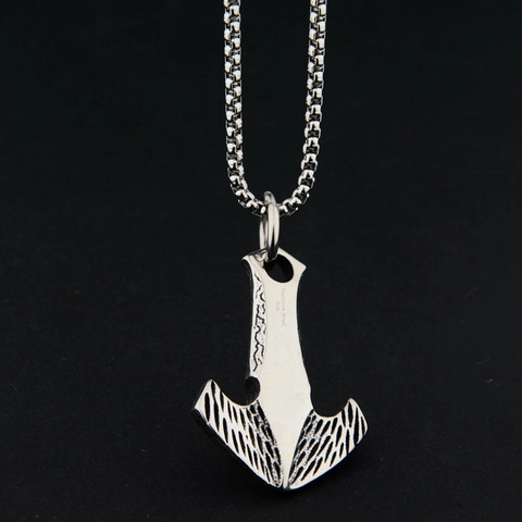 Collar con Colgante Martillo de Thor Mjölnir Vikingo Nórdico Retro Acero Inoxidable 316L Joyería Gótica para Hombre Mujer Regalo
