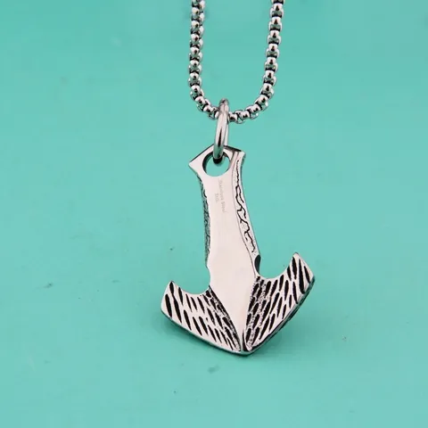 Collar con Colgante Martillo de Thor Mjölnir Vikingo Nórdico Retro Acero Inoxidable 316L Joyería Gótica para Hombre Mujer Regalo