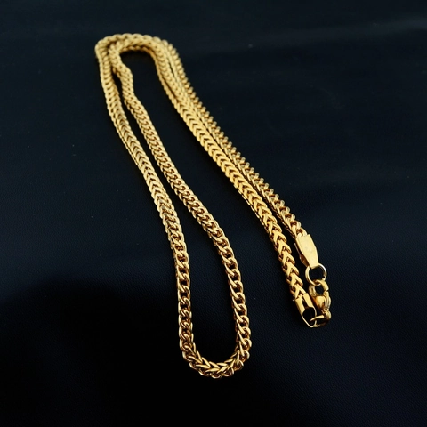 Stainless Steel Gold Plated Franco Wheat Chain Necklace Hip Hop Fashion Jewelry For Men And Women Stylish Accessory