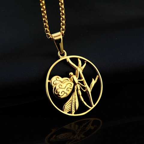 Hip Hop Edelstahl Libelle Hohlkreis Anhänger Halskette Gold Box-Kette Halsketten Für Herren Damen Schmuck Geschenke