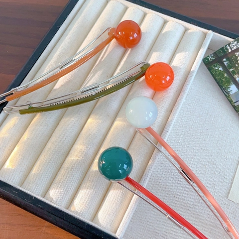 Fermaglio per Capelli a Forma di Palla Rotonda a Forma di Lecca-lecca Dolce Forcina in Lega di Acetato Colorata Minimalista per Donna Ragazze Accessori per Capelli