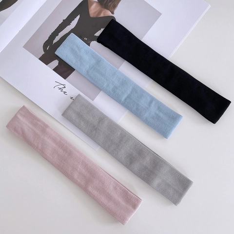 Rutschfestes Sport-Stirnband Unisex Yoga Fitness Schweißabsorbierend Rippenstrick Atmungsaktiv Nylon Elasthan Athletisches Lauf-Haarband