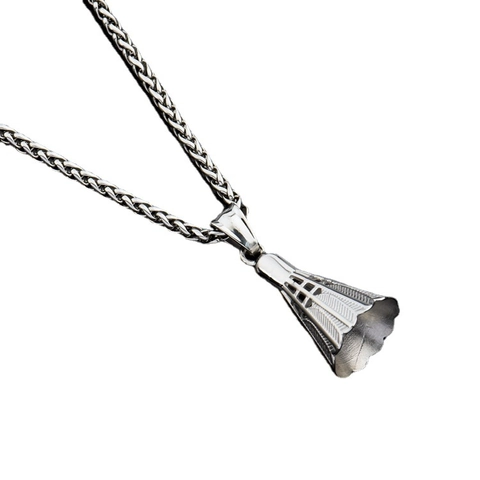 Hip Hop Sporty Stainless Steel Shuttlecock Pendant Necklace Fashion Badminton Jewelry Accessory For Men Women Unisex