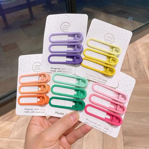 Pinzas para el Cabello de Pico de Pato de Aleación con Degradado Mate para Mujeres Niñas Color Caramelo Simple Horquillas Ovaladas Huecas Accesorios para el Cabello