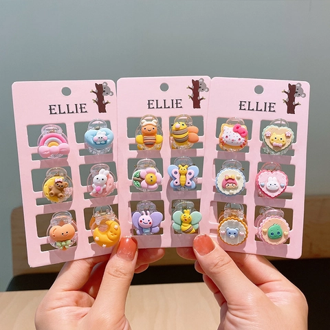 6 Pezzi Mini Mollette per Capelli a Cartone Animato per Bambini Carine Frutta Fiore in Resina Piccoli Fermagli per Capelli da Ragazza Accessori per Capelli Decorativi Quotidiani