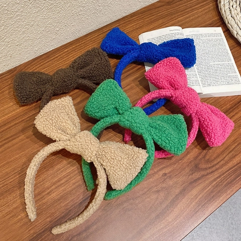 Μεγάλο Φιόγκο Πλούσιο Στέκα Μαλλιών Sherpa Fleece Hair Band Για Πλύσιμο Προσώπου Μακιγιάζ Μαλακά Ελαστικά Αξεσουάρ Μαλλιών Γυναικεία