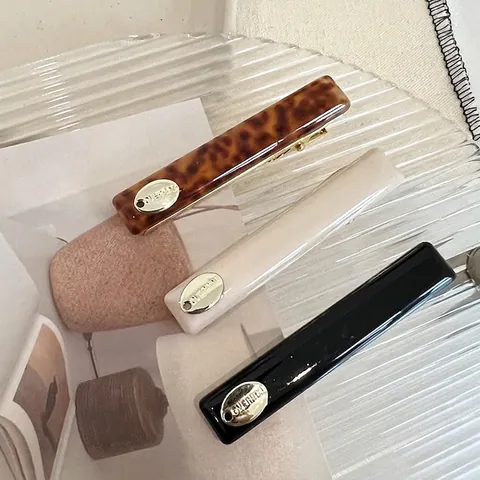 Fermaglio per Capelli Rettangolare in Acetato di Cellulosa Leopardato Donna Moda Stampa Leopardata Clip per Capelli