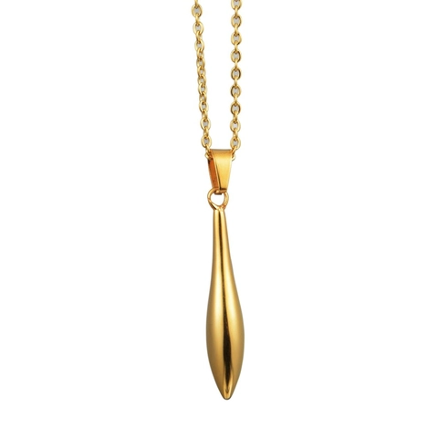 Stainless Steel Torpedo Waterdrop Pendant Necklace For Men Women Hiphop Punk Minimalist High Polish Bullet Chain Jewelry