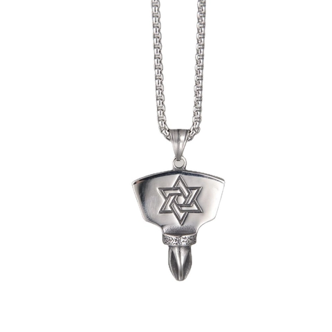 Edelstahl Hexagramm Kreuz Anhänger Halskette Für Herren Damen Hip Hop Industrie Schraubendreher Design Schmuck Geschenk