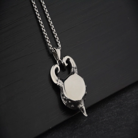 Collana con Ciondolo Occhio del Diavolo in Acciaio Inossidabile Vintage per Uomo Catena a Box Occhio del Diavolo Gotico Punk Corno di Bue