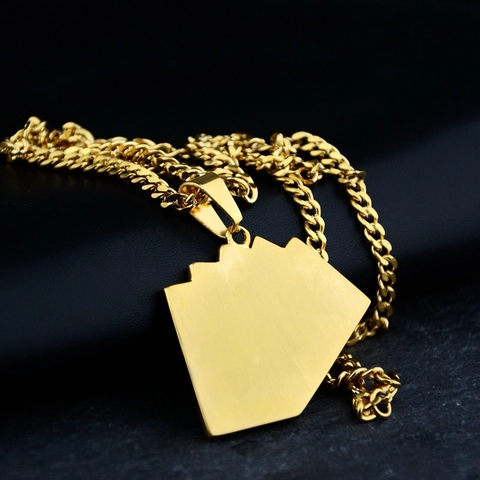 Stainless Steel Royal Flush Poker Card Pendant Necklace For Men Women Hip Hop Iced Out Rhinestone Cuban Chain Gold Jewelry