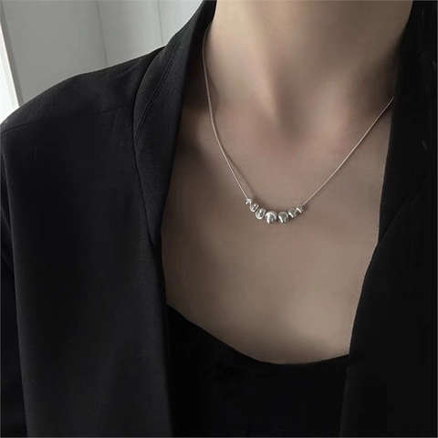 925 Sterling Zilver Slangenbot Ketting Halsketting Voor Dames Minimalistisch Geborsteld Gradiënt Kattenoog Kralen Hanger Sieraden