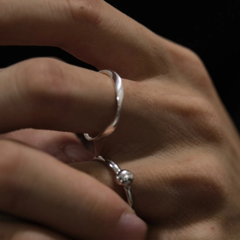 S925 Sterlingsilber Gedrehtes Seil Offener Ring Einstellbar Minimalistischer Hochglanzpolierter Bandring Für Damen Herren Schmuck