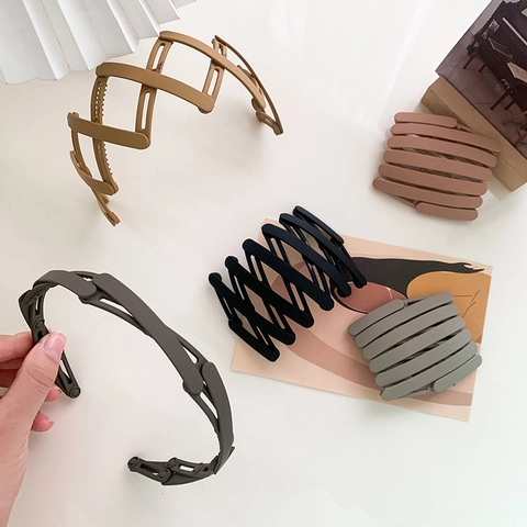 Matte Draagbare Opvouwbare Intrekbare Haarband Antislip Tanden Haarband Haarhoepel Voor Vrouwen Koreaanse Stijl Haaraccessoire