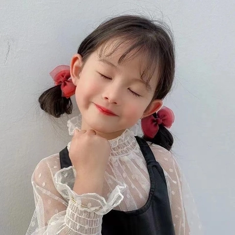 Pinces à Cheveux Nœud Papillon en Mousseline de Maille pour Enfants Accessoires Cheveux Fait à la Main Fille