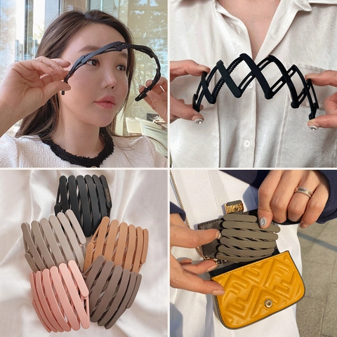 Matte Draagbare Opvouwbare Intrekbare Haarband Antislip Tanden Haarband Haarhoepel Voor Vrouwen Koreaanse Stijl Haaraccessoire