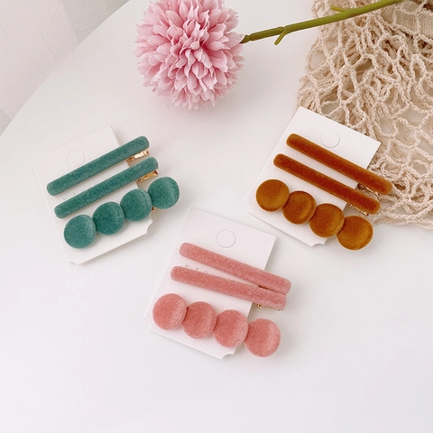 Vintage Gevlokte Stof Haarspelden Zoete Effen Kleur Eendenbek Clips Legering Schuifspeldjes Voor Vrouwen Meisjes Dagelijks Haaraccessoires