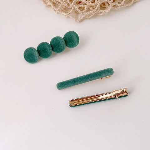 Vintage Gevlokte Stof Haarspelden Zoete Effen Kleur Eendenbek Clips Legering Schuifspeldjes Voor Vrouwen Meisjes Dagelijks Haaraccessoires