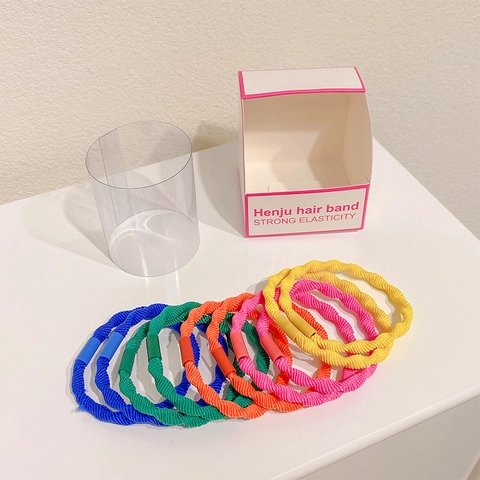 Coleteros Estilo Coreano Alta Elasticidad Color Caramelo Tela Tejida Trenzada Scrunchies para Mujeres Niños Accesorios de Pelo