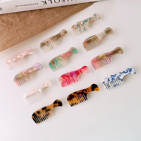 Kreative Kammform Acetat Haarspange Marmor Schildpatt Entenschnabelklemme Süßes Haarschmuck Für Damen Haardekoration
