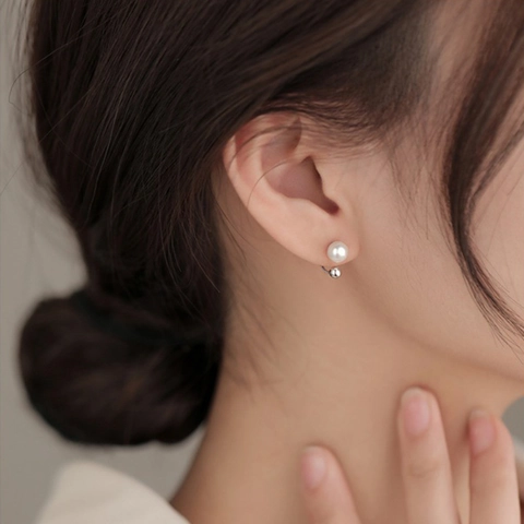 Süßwasserperle Ohrstecker Für Damen Kupfer U-Form Design Mit 925 Sterlingsilber Ohrstecker-Stift Herzform Schmuck