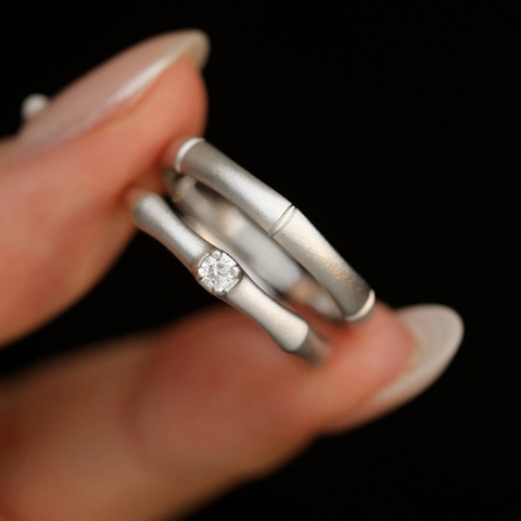 Vintage Bambusknoten Kupfer Offene Ringe Für Herren Damen Verstellbar Minimalistisch Strass Partnerringe Schmuck Geburtstagsgeschenk