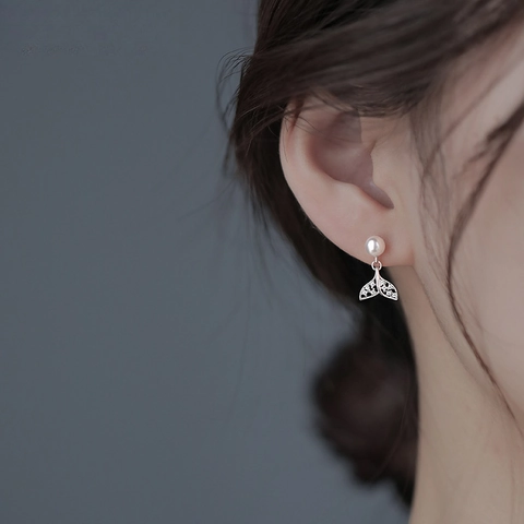 Elegante Koperen Visstaart Oorknopjes Met Kunstparel En Zirconia Ingelegde Zee Thema Sieraden Voor Vrouwen Verjaardagscadeau