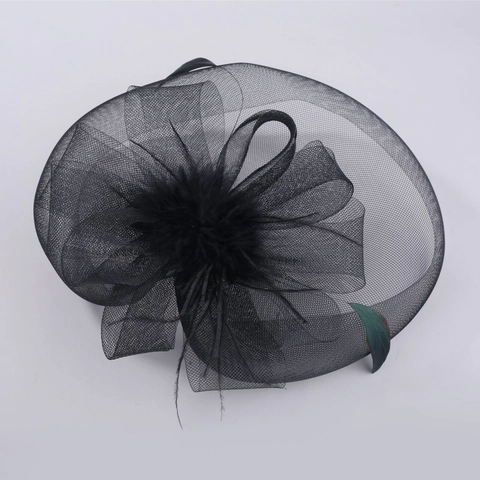 Eleganter Hochzeits Fascinator Hut Für Damen Netzschleier Feder Haarclip Bankett Party Pferderennen Retro Kopfschmuck Accessoire