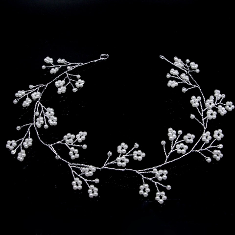 Fralda per Capelli Sposa in Perle Artificiali Fatta a Mano Elegante Copricapo a Fiori in Lega Accessori per Capelli per Matrimonio Donna