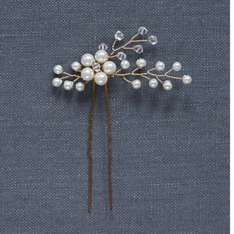 Accessoires de Cheveux de Mariée Faits Main Perle Artificielle Strass Épingle à Cheveux en U Bijoux de Mariage Femme